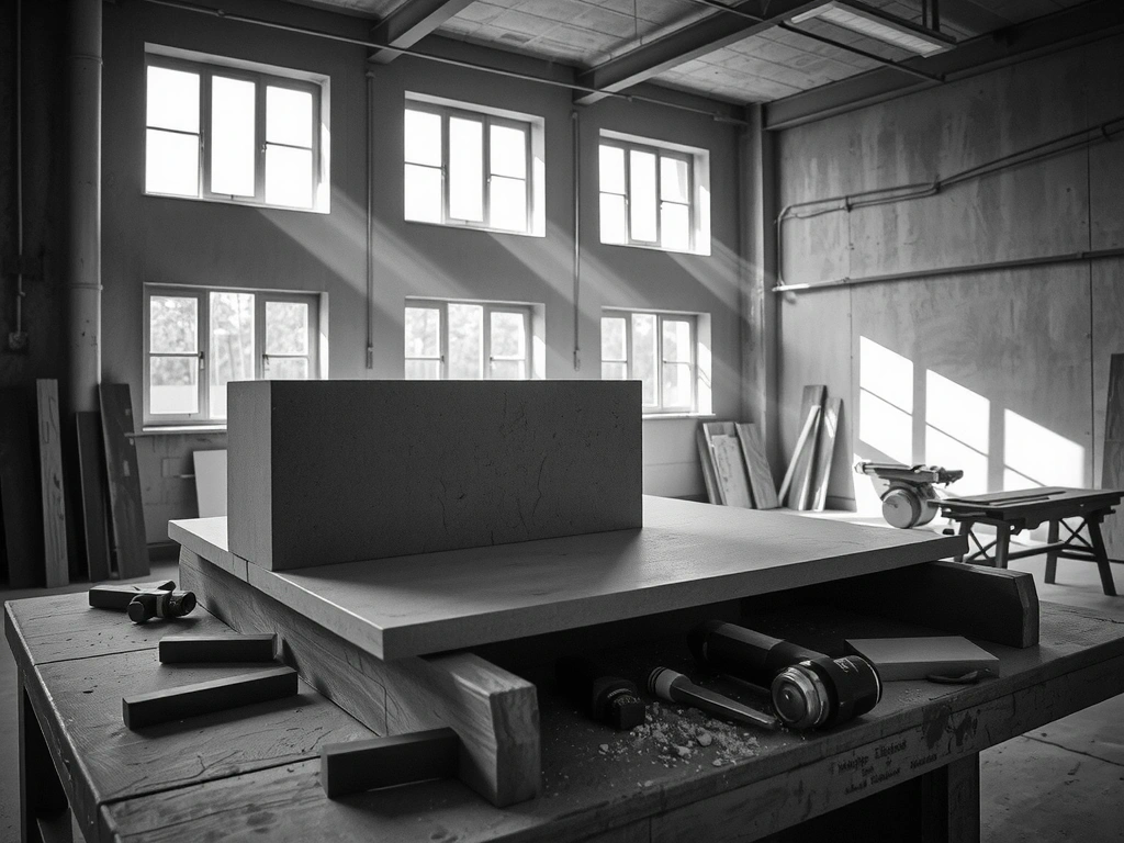 Atelier Graniro, établi bois et pierre