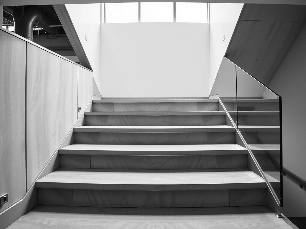 Escalier béton poli